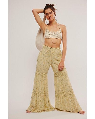 Free People Emmaline Tiered Pull-on Trousers - Yellow