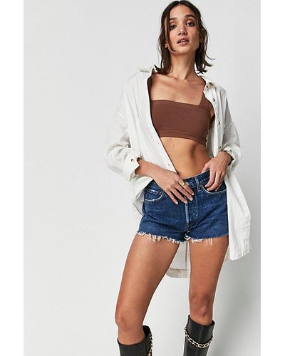 Agolde Parker Shorts At Free People In Caution, Size: 25 - Blue