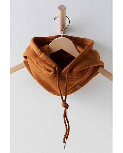 Free People No Sweat Hoodie Balaclava At In Camel - Brown