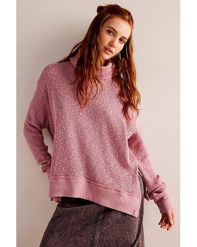 Free People Tommy Turtleneck At Free People In Smoked Pink, Size: Xs