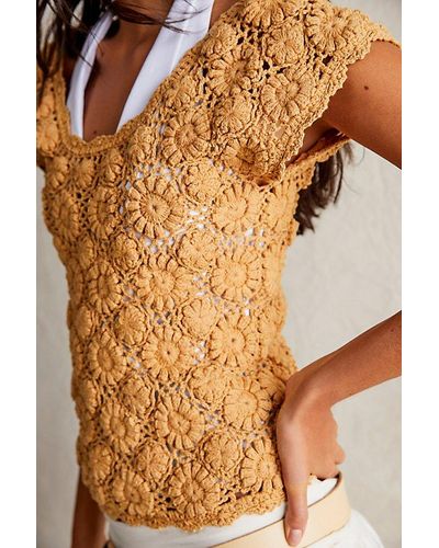 Free People We The Free Alicia Crochet Jumper - Brown