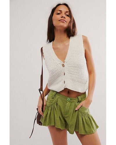 Free People Big Time Trouser Shorts - Green