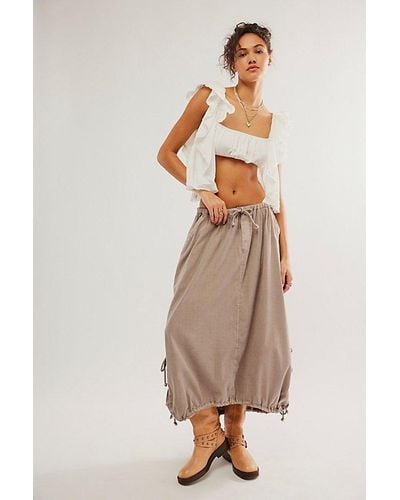 Free People Picture Perfect Parachute Skirt - Natural
