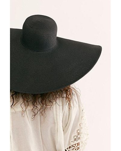 Free People Shady Character Packable Wide Brim Hat At In Black