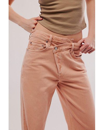 Free People Agolde Criss Cross Jeans - Pink