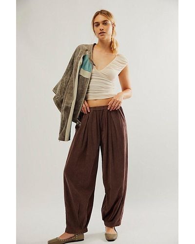 Free People To The Sky Cord Parachute Trousers - Brown