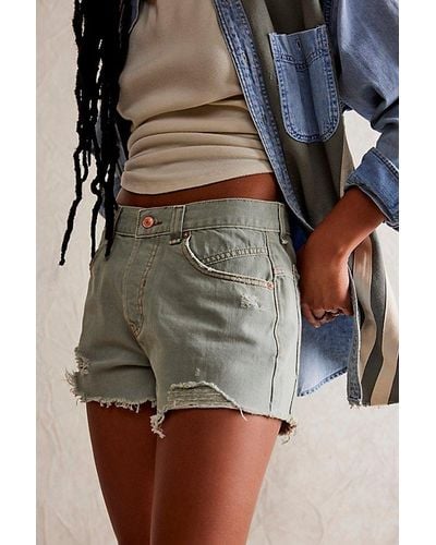 Free People Now Or Never Denim Shorts - Multicolour