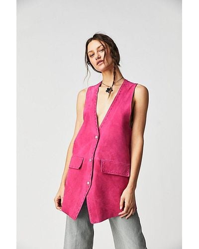 Free People We The Free Low Rider Suede Vest - Pink