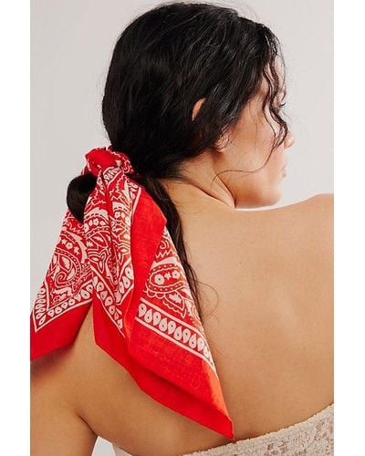 Free People Simply Printed Pony Scarf - Red
