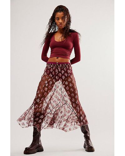 Free People x Intimately FP Gemini Moon Half Slip Skirt in in Black