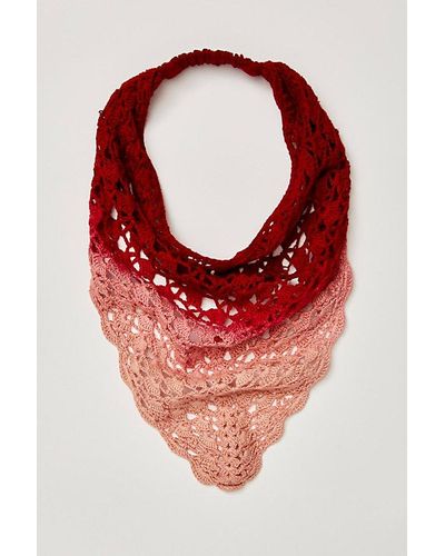 NAMJOSH Kelley Crochet Hair Scarf - Red