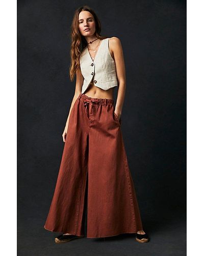 Free People We The Free Clover Wide-leg Solid Pants - Multicolor