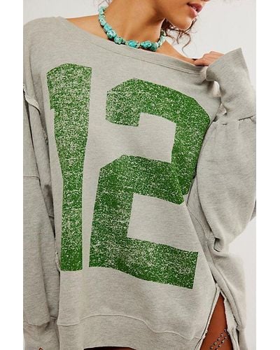 Free People Graphic Camden Pullover - Green