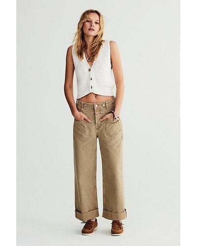 Free People We The Free Palmer Cuffed Jeans - Natural
