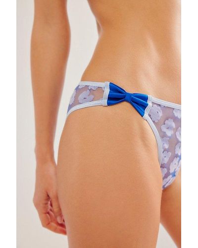 Natural Silk, Blue Silk Panties With White Lace, Silk Lingerie -  Canada