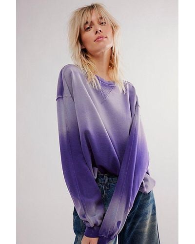Free People Over And Out Sweatshirt - Purple