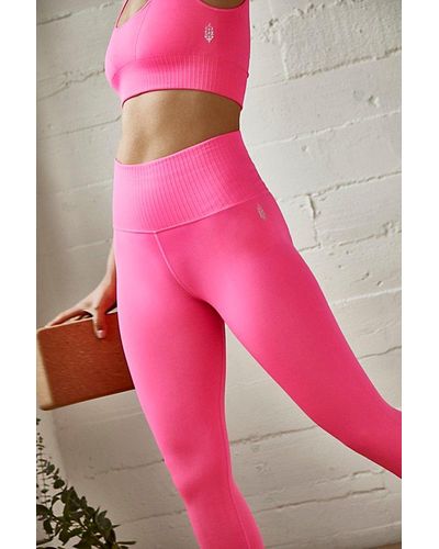 new Free People women legging OB763026 green pink XS MSRP $78 