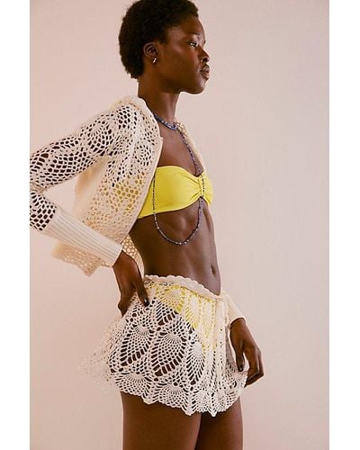 Frankie's Bikinis Lyla Crochet Hoodie - Natural