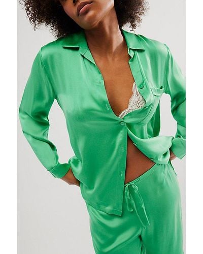 Papinelle Washable Pure Silk Pajamas - Green
