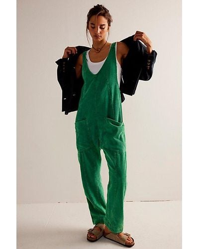 Free People We The Free High Roller Cord Jumpsuit - Green