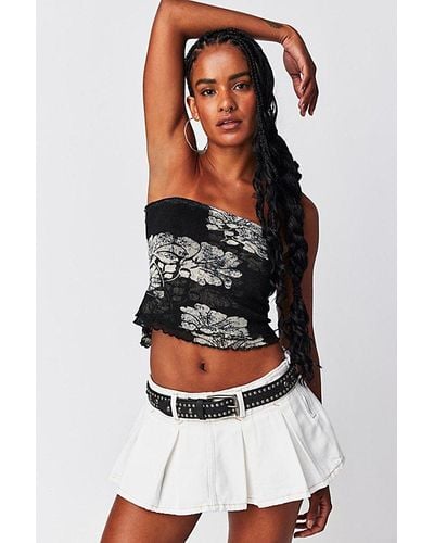 Free People Poppy Tube Top At In Black Combo, Size: Xs - Gray