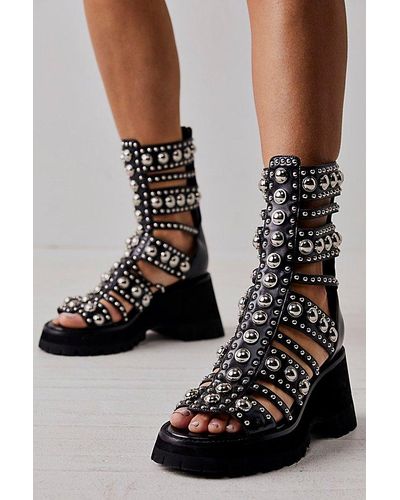 Jeffrey Campbell Siren Studded Gladiator Sandals - Black