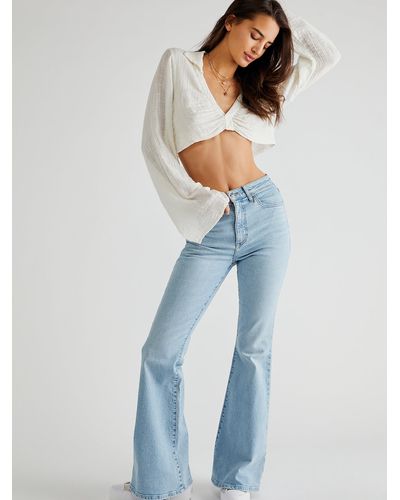 Free People Lee High-rise Flare Jeans - Blue