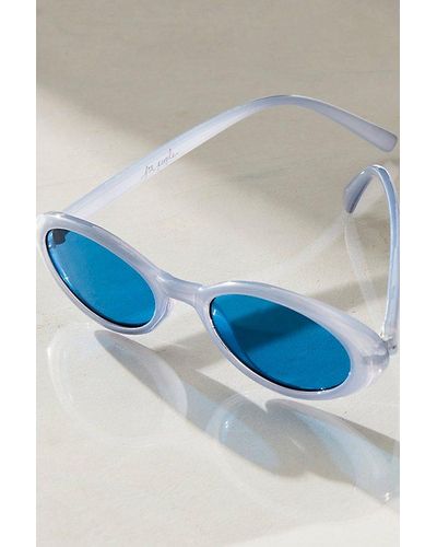 Free People Basset Round Sunnies - Blue