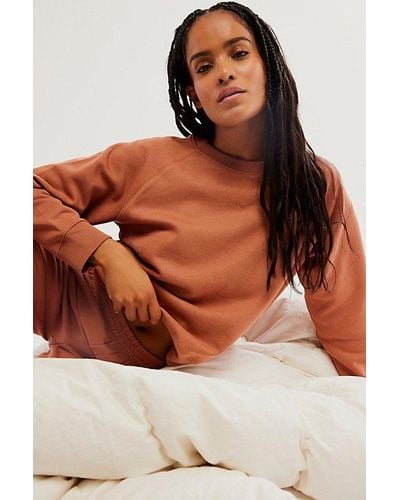 Free People Recycled Fleece Sweatshirt - Brown