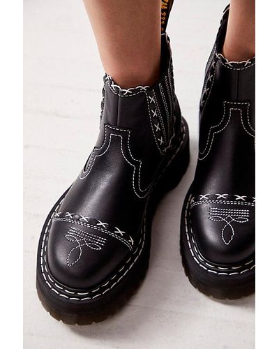 Dr. Martens 2976 Quad Gothic Americana Platform Chelsea Boots - Black