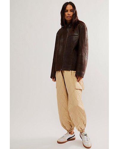 Free People Norma Kamali Quilted Oversized Cargo Pants - Multicolor