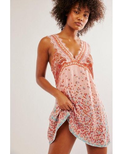 Intimately By Free People East Willow Trapeze Slip - Red