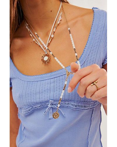 Free People One With The Sun Layered Necklace - Blue