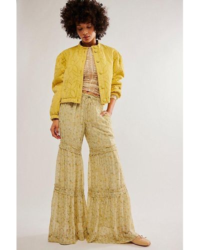 Free People Emmaline Tiered Pull-on Pants - Yellow