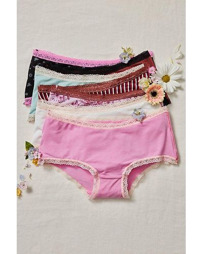 Free People Care Fp Low-rise Hipster Undies - Pink