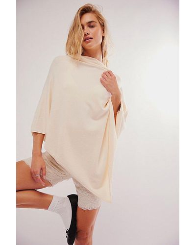 Free People Simply Triangle Poncho Jacket - Natural