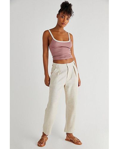 Free People Clean Linen Pants - Natural