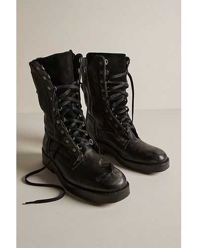Free People Jesse Lace Up Boots At Free People In Black, Size: Us 7
