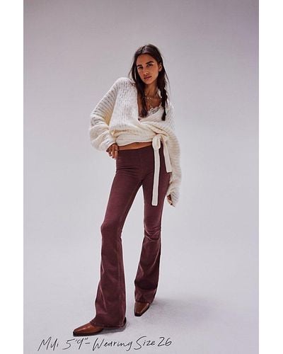 Free People Penny Pull-on Flare Jeans At Free People In Spicy Red, Size: 24 - Multicolour