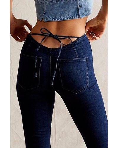Free People Watch Your Back Flare Jeans - Blue