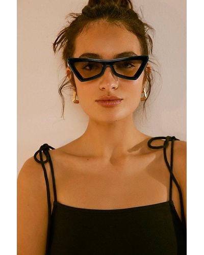 Free People Seeing Double Cat Eye Sunglasses - Blue