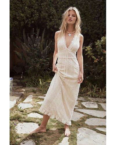 Free People Running Through My Mind Maxi Dress At In Ivory, Size: Xs - Black