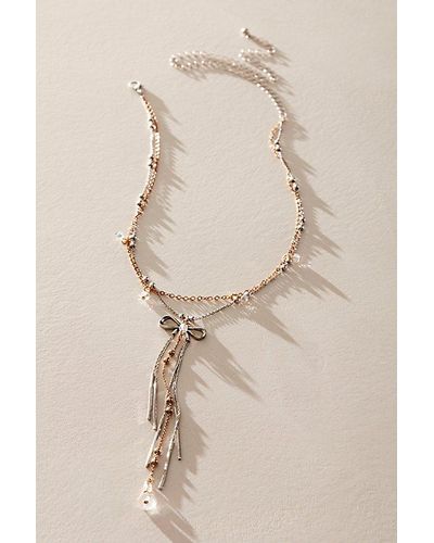 Free People Dearly Beloved Bow Necklace - Natural