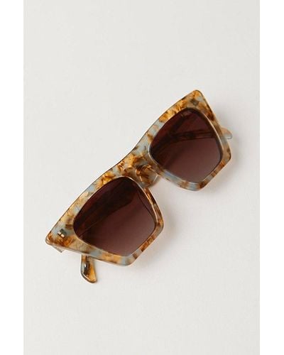 Free People Lucy Polarized Cat Eye Sunglasses - Brown