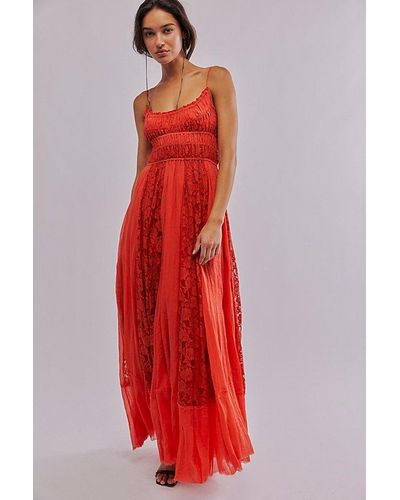 Free People Fp One Ciella Lace Maxi Dress - Red