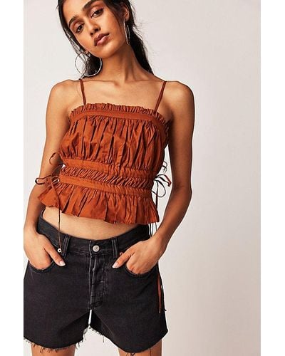 Free People Gabby Tube Top At In Pretty Penny, Size: Xs - Orange