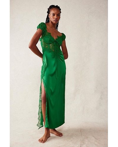 For Love & Lemons Casey Maxi Dress At Free People In Green, Size: Xs