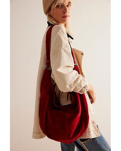 Free People Roma Suede Tote Bag - Red