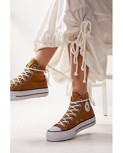 Free People Chuck Taylor All Star Lift Hi-top Sneaker - Brown