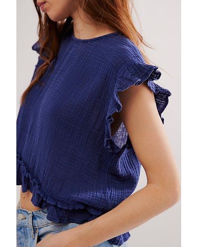 Free People Fall In Love Top - Blue